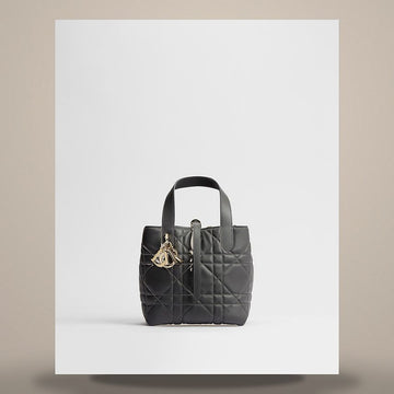 Dior Tote Bag Small Gray Flannel Macro Cannage Calfskin M2835OSNW_M69G 158666355 [P]