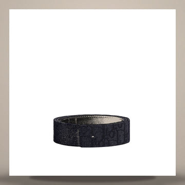 DIOR Umkehrbarer Gürtelriemen Schwarz Oblique Jacquard & Schwarz genarbtes Kalbsleder 35mm 4800ZZYSE_H00N 158666352 [P]