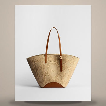 Dior Blooming Bag Medium Rafia-Effect Cannage Fabric & Rafia-Effect Medallion M1388OEJP_M918 158666391 [P]