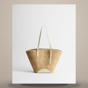 Dior Riviera Blooming Bag Small Raffia Effect Cannage Fabric & Raffia Effect Medallion M1424OEJP_M941 158666406 [P]