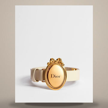 Dior Medallion Belt Cream Smooth Calfskin 25mm B1022QGBJ_M79U 158666456 [P]