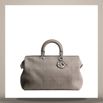 DIOR グランビル バッグ ラージ グレー トリアノン カナージュ カーフスキン 158666457 [P]