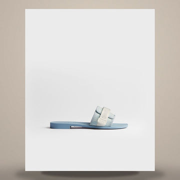 DIOR Riviera Evolution Slide Weiß & Himmelblau Oblique Gewaschenes Leinen KCO674LIO_S60W 158666577 [P]