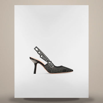 Dior J'A Slingback Pumps Black Cannage Motif Technical Fabric KDV373TCE_S900 158666586 [P]