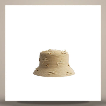 DIOR Teddy Bucket Hat mit schmaler Krempe aus natürlichem Raffia-Effekt 158666715 [P]