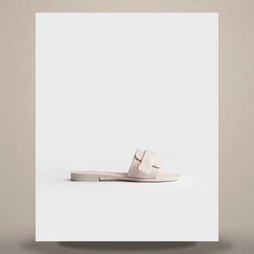DIOR Riviera Evolution Slide Weiß & Beige Oblique Gewaschenes Leinen 158666801 [P]