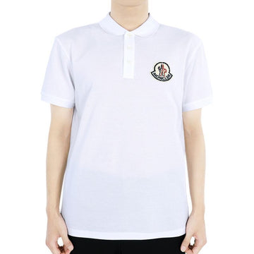 Moncler Men's Logo Patch PK Short Sleeve (White) 8A00005 89A16 00A 101546916 [P]