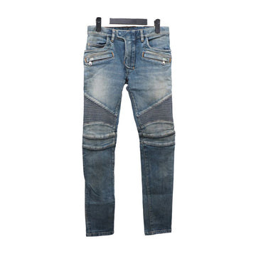 Balmain Silver Zipper Biker Jeans 10771158 158667237 [P]