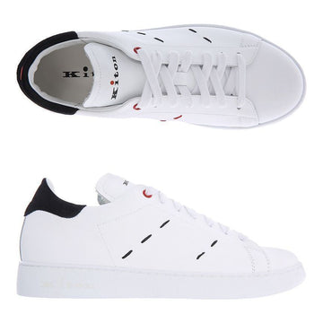 Kiton BIANCO/NERO Stitch Detail Sneakers USSN001 XB602004 45209385 [P]