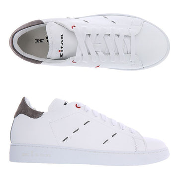 Kiton XB602003 BIANCO/PIOMBO Stitch Sneakers 45209383 [P]
