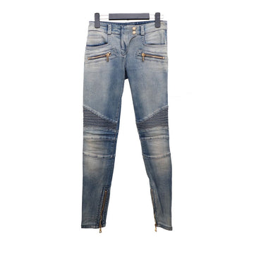 BALMAIN Zwei-Knopf Reißverschluss Biker Jeans 158667245 [P]
