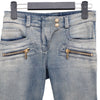 BALMAIN Goldene Knopf-Zipper Biker-Jeans 158667245 [P]