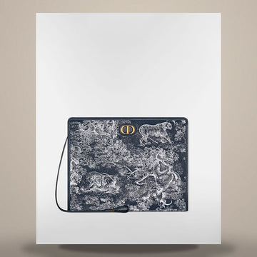 DIOR 30 Montaigne Dea ポーチ ブルー Toile de Jouy Reverse ジャカード 158667322 [P]