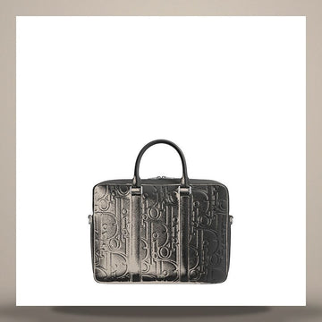 Dior Aper Zip Briefcase Black Gravity Grain Leather & Black Grain Calfskin 1ESBR180LLG_H00N 158667327 [P]