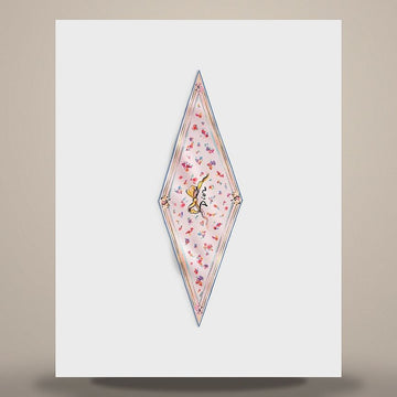 Dior Riviera Floral Portrait Diamond Scarf Pink Multi Color Silk Twill 158667480 [P]