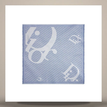Dior Infinity Shawl Denim Blue Cotton Cashmere Silk Jacquard 158667489 [P]
