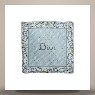 Dior Revolution Flower 90 Square Scarf Blue Multi Color Silk Twill 158667496 [P]
