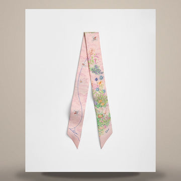 DIOR Charming Garden Scarf Pink Multi Color Seiden Twill 158667514 [P]