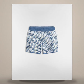 Dior Riviera Shorts Blue Sponge-Effect Oblique Cotton Blend Jacquard 158667524 [P]