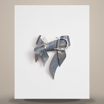 Louis Vuitton Guiloche Brooch Silver & Gold Finish Brass, Blue Resin 158667552 [P]