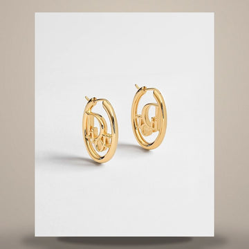 Dior Oblique Hoop Gold Finish Metal E4762WOMMT_D300 158667560 [P]