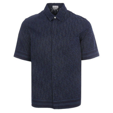 Dior Oblique Short Sleeve Blue Shirt 37698896 [P]