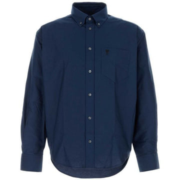 AMI Baumwoll Oversized Shirt mit Stickerei 157264480 [P]