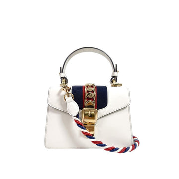 Gucci Ophidia Sylvie Top Handle Two-Way Tote Shoulder Bag Mini White 470270 158667656 [P]