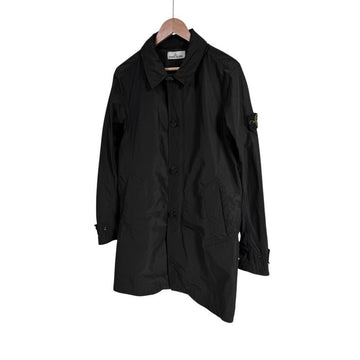 STONE ISLAND マイクロラボス ワッペン ナイロン トレンチ コート ジャケット ブラック 641570422 V0020 158667657 [P]