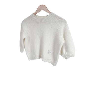 Dior Women's Kids Sequin Logo Alpaca Wool Knit Ivory 10A 158667673 [P]