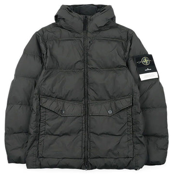 STONE ISLAND Herren Kapuzenjacke mit Wappen-Patch und Knautsch-Look (Leitgrau) 4100011 S0A23 V0062 158666043 [P]