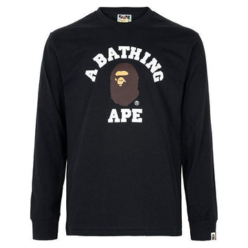 BAPE College Langarm-T-Shirt Schwarz 156911604 [P]