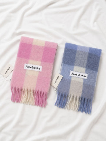 ACNE STUDIOS モヘアチェックマフラー CA0084 158399826 [P]