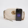 Gucci GG Marmont Small Matelassé Leather Shoulder Bag White 158542048 [P]