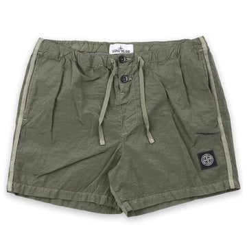 Stone Island Stone Men's Compass Logo Patch Nylon Metal Swim Shorts (Khaki) L1S15 B100003 S0043 V005G 150977869 [P]