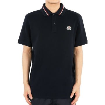 MONCLER Herren Logo Patch Polo T-Shirt (Navy) 8A00021 89A16 77X 76601697 [P]