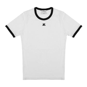 Courreges Short Sleeve Logo Contrast Women's T-Shirt 158667332 [P]