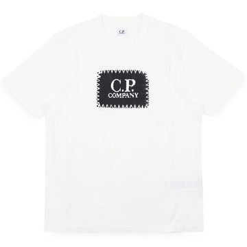 CP Company Men's Label Logo Printed Short Sleeve T-Shirt (White) RCCMTS723A 005100W 103 152920132 [P]