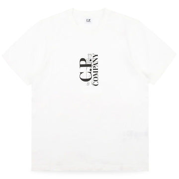 CP Company Men's Logo Print Short Sleeve T-Shirt (Ivory) 20CMTS084A 005100W 103 152920128 [P]