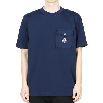 MONCLER モンクレール メンズ ロゴモチーフ ポケット 半袖 (ネイビー) 8C00032 89AVF 7A9 131568233 [P]