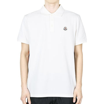 MONCLER モンクレール メンズ ワッペン パッチ サイド ストライプ PK 半袖(アイボリー) 8A00026 89A16 034 130756475 [P]
