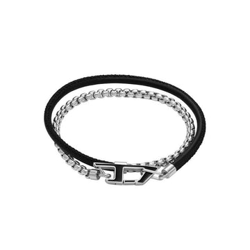 Diesel D Logo Leather Bracelet 158675581 [P]