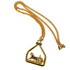 Celine Vintage Classic Gold Carriage Necklace 6VCEA46474 158675701 [P]