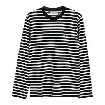 MAISON KITSUNE MARIN T-SHIRT TRICOLOR FOX PATCH (FU00115KJ0044-BKWHS198) 75945006 [P]