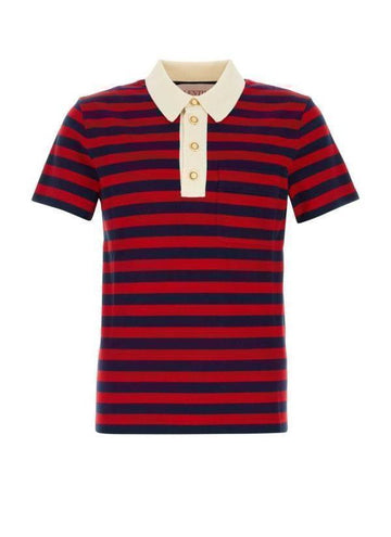 Valentino Striped Cotton Polo Shirt 151103865 [P]
