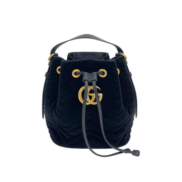 GUCCI GG Marmont Samt Bucket Bag Tote Bag Schultertasche 158675954 [P]
