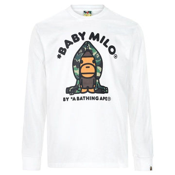 BAPE White Green Camo Milo Hooded Long Sleeve T-Shirt 002LTM301011M 158676055 [P]