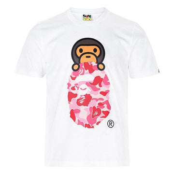 BAPE White Pink ABC Camo Milo On Ape Head T-Shirt 002TEM302012L 158676058 [P]