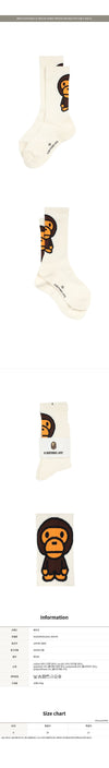 BAPE Baby Milo Socken 26SS Weiß 002SOM302301L 158676321 [P]