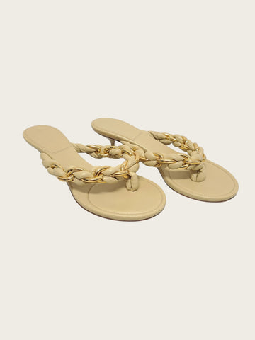 Bottega Veneta Almond DOT Chain Strap Sandal Heel 158677698 [P]